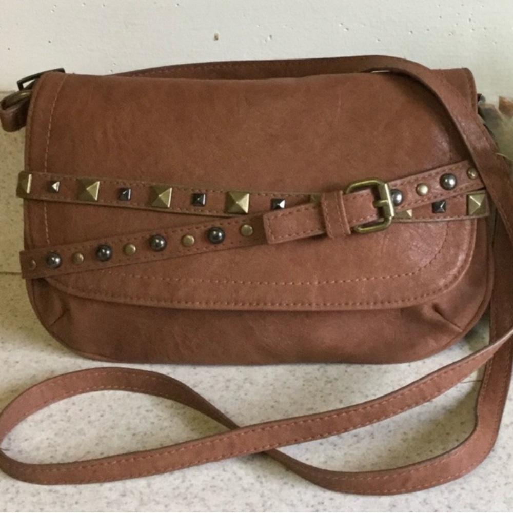 Nollie Tan Studded Crossbody Bag vintage